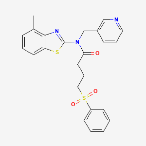 N-(4-methylbenzo[d]thiazol-2-yl)-4-(phenylsulfonyl)-N-(pyridin-3-ylmethyl)butanamide