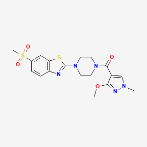 (3-methoxy-1-methyl-1H-pyrazol-4-yl)(4-(6-(methylsulfonyl)benzo[d]thiazol-2-yl)piperazin-1-yl)methanone