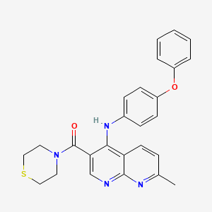 (7-Methyl-4-((4-phenoxyphenyl)amino)-1,8-naphthyridin-3-yl)(thiomorpholino)methanone