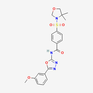 4-[(4,4-dimethyl-1,3-oxazolidin-3-yl)sulfonyl]-N-[5-(3-methoxyphenyl)-1,3,4-oxadiazol-2-yl]benzamide