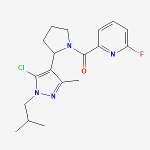 2-{2-[5-chloro-3-methyl-1-(2-methylpropyl)-1H-pyrazol-4-yl]pyrrolidine-1-carbonyl}-6-fluoropyridine