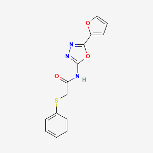 N-[5-(furan-2-yl)-1,3,4-oxadiazol-2-yl]-2-phenylsulfanylacetamide