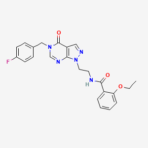 molecular formula C23H22FN5O3 B2997537 2-ethoxy-N-(2-(5-(4-fluorobenzyl)-4-oxo-4,5-dihydro-1H-pyrazolo[3,4-d]pyrimidin-1-yl)ethyl)benzamide CAS No. 922083-60-1