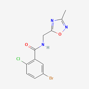 molecular formula C11H9BrClN3O2 B2997538 5-溴-2-氯-N-((3-甲基-1,2,4-恶二唑-5-基)甲基)苯甲酰胺 CAS No. 1184261-31-1