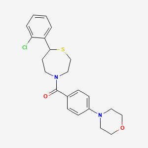 molecular formula C22H25ClN2O2S B2997539 (7-(2-Chlorophenyl)-1,4-thiazepan-4-yl)(4-morpholinophenyl)methanone CAS No. 1788681-22-0