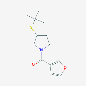 molecular formula C13H19NO2S B2997543 (3-(Tert-butylthio)pyrrolidin-1-yl)(furan-3-yl)methanone CAS No. 1797965-80-0