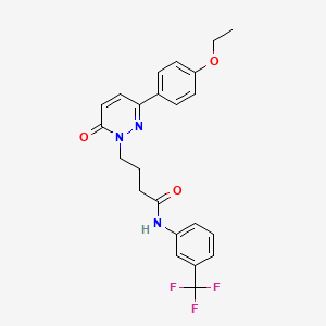 molecular formula C23H22F3N3O3 B2997546 4-(3-(4-ethoxyphenyl)-6-oxopyridazin-1(6H)-yl)-N-(3-(trifluoromethyl)phenyl)butanamide CAS No. 946267-25-0