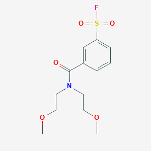 molecular formula C13H18FNO5S B2997549 3-[Bis(2-methoxyethyl)carbamoyl]benzenesulfonyl fluoride CAS No. 2224371-10-0