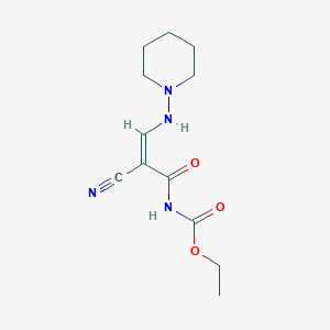 ethyl N-[2-cyano-3-(piperidinoamino)acryloyl]carbamate