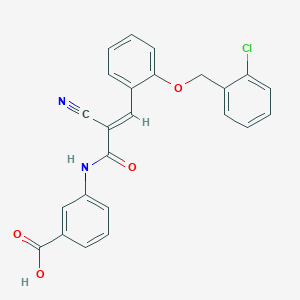 3-[[(E)-3-[2-[(2-chlorophenyl)methoxy]phenyl]-2-cyanoprop-2-enoyl]amino]benzoic acid