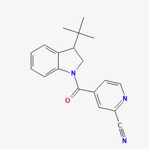 4-(3-Tert-butyl-2,3-dihydroindole-1-carbonyl)pyridine-2-carbonitrile