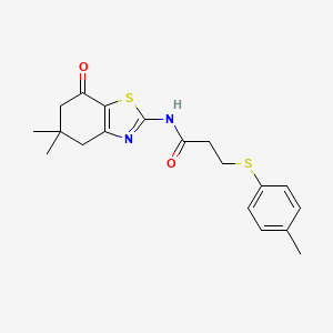 molecular formula C19H22N2O2S2 B2997594 N-(5,5-dimethyl-7-oxo-4,5,6,7-tetrahydrobenzo[d]thiazol-2-yl)-3-(p-tolylthio)propanamide CAS No. 895461-09-3