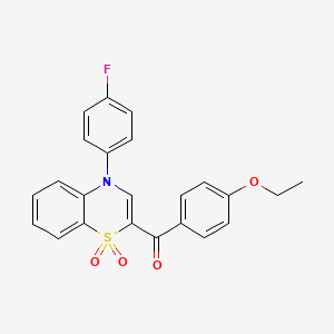 molecular formula C23H18FNO4S B2997601 (4-ethoxyphenyl)[4-(4-fluorophenyl)-1,1-dioxido-4H-1,4-benzothiazin-2-yl]methanone CAS No. 1114655-43-4
