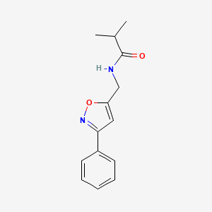 molecular formula C14H16N2O2 B2997605 2-methyl-N-[(3-phenyl-5-isoxazolyl)methyl]propanamide CAS No. 478066-21-6