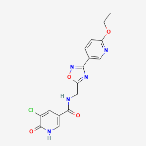 molecular formula C16H14ClN5O4 B2997609 5-氯-N-((3-(6-乙氧基吡啶-3-基)-1,2,4-恶二唑-5-基)甲基)-6-羟基烟酰胺 CAS No. 2034369-86-1