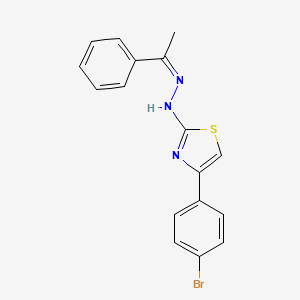 molecular formula C17H14BrN3S B2997613 (Z)-4-(4-bromophenyl)-2-(2-(1-phenylethylidene)hydrazinyl)thiazole CAS No. 37053-60-4