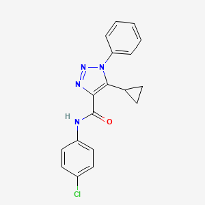 molecular formula C18H15ClN4O B2997617 N-(4-chlorophenyl)-5-cyclopropyl-1-phenyl-1H-1,2,3-triazole-4-carboxamide CAS No. 954306-07-1