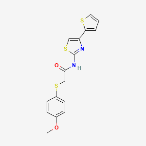 2-((4-methoxyphenyl)thio)-N-(4-(thiophen-2-yl)thiazol-2-yl)acetamide