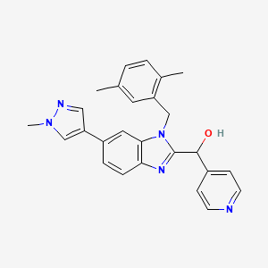 [1-[(2,5-Dimethylphenyl)methyl]-6-(1-methylpyrazol-4-yl)benzimidazol-2-yl]-pyridin-4-ylmethanol