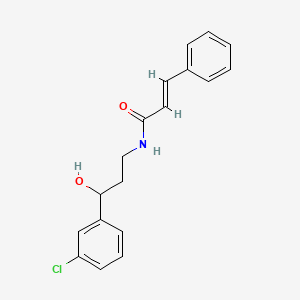 N-(3-(3-chlorophenyl)-3-hydroxypropyl)cinnamamide