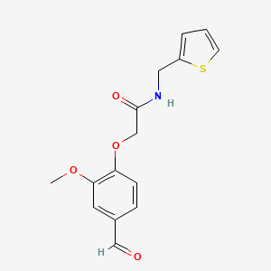 molecular formula C15H15NO4S B2997628 2-(4-甲酰-2-甲氧基苯氧基)-N-(噻吩-2-基甲基)乙酰胺 CAS No. 792964-53-5