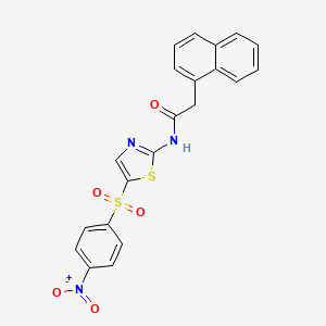 molecular formula C21H15N3O5S2 B2997667 2-(萘-1-基)-N-(5-((4-硝基苯基)磺酰基)噻唑-2-基)乙酰胺 CAS No. 313469-86-2