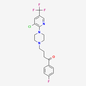 molecular formula C20H20ClF4N3O B2997670 4-[4-[3-氯-5-(三氟甲基)吡啶-2-基]哌嗪-1-基]-1-(4-氟苯基)丁烷-1-酮 CAS No. 860611-57-0