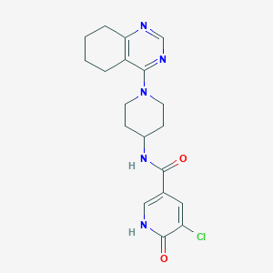 molecular formula C19H22ClN5O2 B2997671 5-chloro-6-hydroxy-N-(1-(5,6,7,8-tetrahydroquinazolin-4-yl)piperidin-4-yl)nicotinamide CAS No. 2034257-94-6