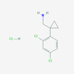 molecular formula C10H12Cl3N B2997672 [1-(2,4-Dichlorophenyl)cyclopropyl]methanamine hydrochloride CAS No. 1552088-18-2