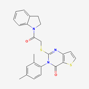 B2997673 2-{[2-(2,3-dihydro-1H-indol-1-yl)-2-oxoethyl]sulfanyl}-3-(2,4-dimethylphenyl)thieno[3,2-d]pyrimidin-4(3H)-one CAS No. 1261016-48-1