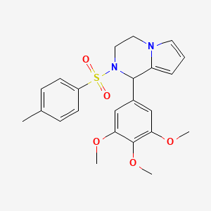 molecular formula C23H26N2O5S B2997678 2-甲苯磺酰基-1-(3,4,5-三甲氧基苯基)-1,2,3,4-四氢吡咯并[1,2-a]吡嗪 CAS No. 899740-14-8
