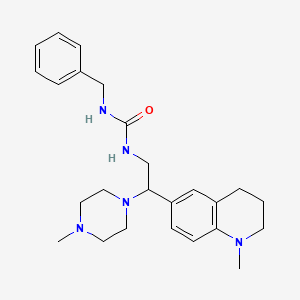 molecular formula C25H35N5O B2997687 1-Benzyl-3-(2-(1-methyl-1,2,3,4-tetrahydroquinolin-6-yl)-2-(4-methylpiperazin-1-yl)ethyl)urea CAS No. 1172317-39-3