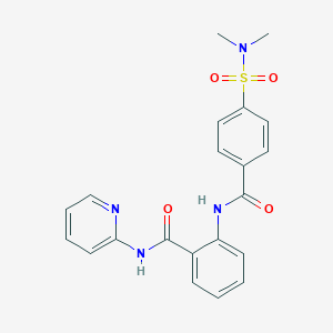 molecular formula C21H20N4O4S B299769 2-[4-(DIMETHYLSULFAMOYL)BENZAMIDO]-N-(PYRIDIN-2-YL)BENZAMIDE 