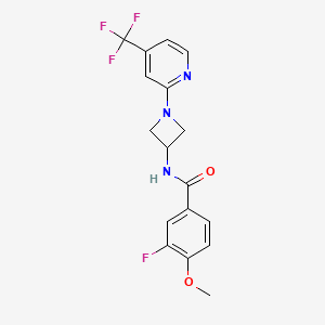 B2997696 3-Fluoro-4-methoxy-N-[1-[4-(trifluoromethyl)pyridin-2-yl]azetidin-3-yl]benzamide CAS No. 2415516-72-0