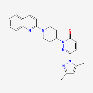 B2997709 6-(3,5-Dimethylpyrazol-1-yl)-2-(1-quinolin-2-ylpiperidin-4-yl)pyridazin-3-one CAS No. 2379985-74-5