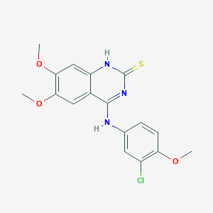 molecular formula C17H16ClN3O3S B2997737 4-[(3-chloro-4-methoxyphenyl)amino]-6,7-dimethoxy-1,2-dihydroquinazoline-2-thione CAS No. 901868-64-2