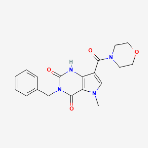 molecular formula C19H20N4O4 B2997740 3-benzyl-5-methyl-7-(morpholine-4-carbonyl)-1H-pyrrolo[3,2-d]pyrimidine-2,4(3H,5H)-dione CAS No. 921880-67-3