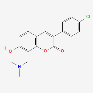 molecular formula C18H16ClNO3 B2997754 3-(4-chlorophenyl)-8-((dimethylamino)methyl)-7-hydroxy-2H-chromen-2-one CAS No. 869080-96-6