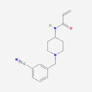 molecular formula C16H19N3O B2997769 N-[1-[(3-Cyanophenyl)methyl]piperidin-4-yl]prop-2-enamide CAS No. 2305317-00-2