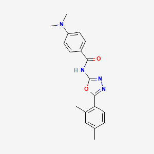 molecular formula C19H20N4O2 B2997789 4-(dimethylamino)-N-[5-(2,4-dimethylphenyl)-1,3,4-oxadiazol-2-yl]benzamide CAS No. 891114-28-6