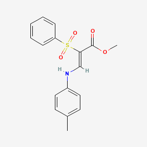 molecular formula C17H17NO4S B2997794 methyl (2Z)-3-[(4-methylphenyl)amino]-2-(phenylsulfonyl)acrylate CAS No. 1327176-72-6