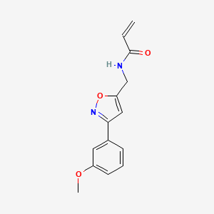 molecular formula C14H14N2O3 B2997815 N-[[3-(3-Methoxyphenyl)-1,2-oxazol-5-yl]methyl]prop-2-enamide CAS No. 2305455-34-7