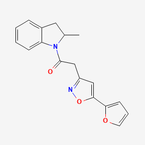 2-(5-(Furan-2-yl)isoxazol-3-yl)-1-(2-methylindolin-1-yl)ethanone