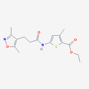 Ethyl 5-(3-(3,5-dimethylisoxazol-4-yl)propanamido)-3-methylthiophene-2-carboxylate