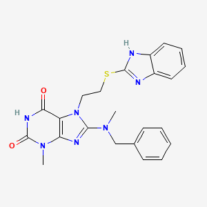 7-(2-((1H-benzo[d]imidazol-2-yl)thio)ethyl)-8-(benzyl(methyl)amino)-3-methyl-1H-purine-2,6(3H,7H)-dione