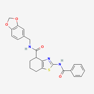 2-benzamido-N-(benzo[d][1,3]dioxol-5-ylmethyl)-4,5,6,7-tetrahydrobenzo[d]thiazole-4-carboxamide