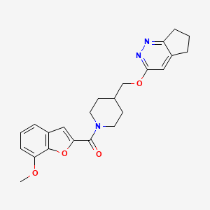 [4-(6,7-Dihydro-5H-cyclopenta[c]pyridazin-3-yloxymethyl)piperidin-1-yl]-(7-methoxy-1-benzofuran-2-yl)methanone