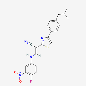 (E)-3-((4-fluoro-3-nitrophenyl)amino)-2-(4-(4-isobutylphenyl)thiazol-2-yl)acrylonitrile