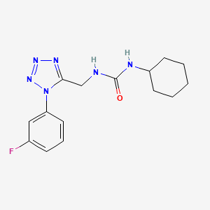 1-cyclohexyl-3-((1-(3-fluorophenyl)-1H-tetrazol-5-yl)methyl)urea