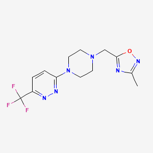 3-Methyl-5-[[4-[6-(trifluoromethyl)pyridazin-3-yl]piperazin-1-yl]methyl]-1,2,4-oxadiazole